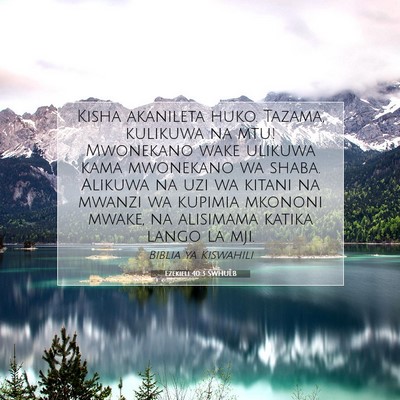 Picture 07 - Ezekieli 40:3 SWHULB - Kisha akanileta huko. Tazama, kulikuwa na mtu! - Bible Verse Picture