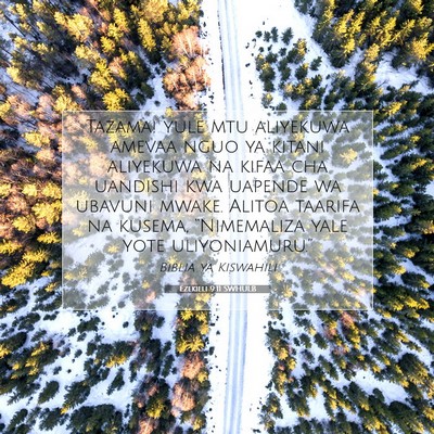 Picture 07 - Ezekieli 9:11 SWHULB - Tazama! yule mtu aliyekuwa amevaa nguo ya kitani - Bible Verse Picture