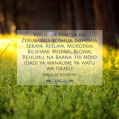 Picture 07 - Ezra 2:2 SWHULB - Walikuja pamoja na Zerubabeli, Yoshua, Nehemia, - Bible Verse Picture