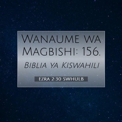 Picture 07 - Ezra 2:30 SWHULB - Wanaume wa Magbishi: - Bible Verse Picture