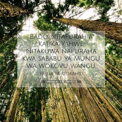 Picture 07 - Habakuki 3:18 SWHULB - Bado, nitafurahia katika Yahwe. Nitakuwa nafuraha - Bible Verse Picture