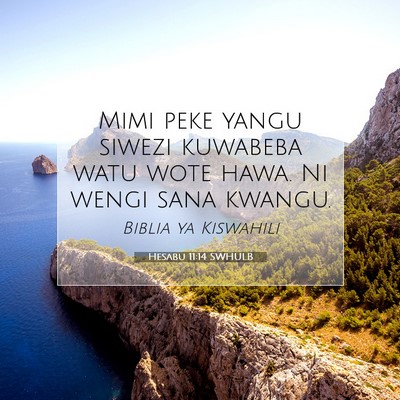Picture 07 - Hesabu 11:14 SWHULB - Mimi peke yangu siwezi kuwabeba watu wote hawa. - Bible Verse Picture