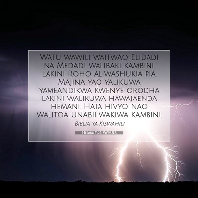 Picture 07 - Hesabu 11:26 SWHULB - Watu wawili waitwao Elidadi na Medadi walibaki - Bible Verse Picture