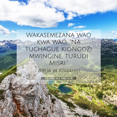 Picture 07 - Hesabu 14:4 SWHULB - Wakasemezana wao kwa wao, “Na tuchague kiongozi - Bible Verse Picture