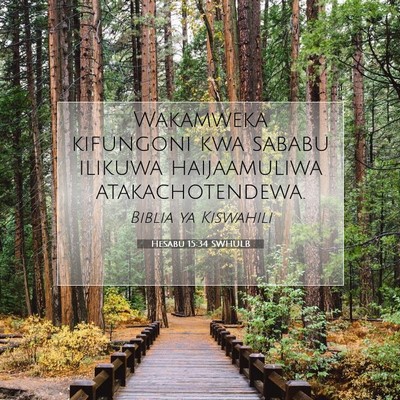 Picture 07 - Hesabu 15:34 SWHULB - Wakamweka kifungoni kwa sababu ilikuwa - Bible Verse Picture