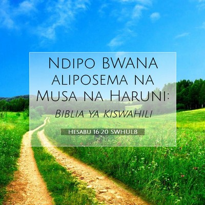 Picture 07 - Hesabu 16:20 SWHULB - Ndipo BWANA aliposema na Musa na - Bible Verse Picture