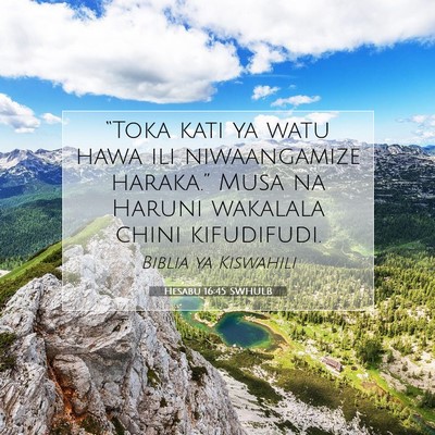 Picture 07 - Hesabu 16:45 SWHULB - “Toka kati ya watu hawa ili niwaangamize - Bible Verse Picture