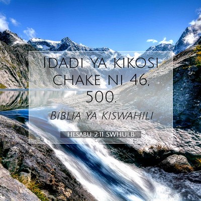 Picture 07 - Hesabu 2:11 SWHULB - Idadi ya kikosi chake ni 46, - Bible Verse Picture