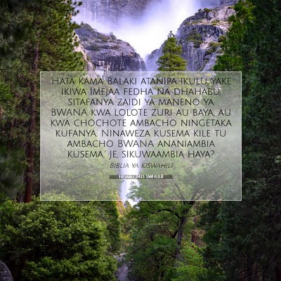 Picture 07 - Hesabu 24:13 SWHULB - 'Hata kama Balaki atanipa ikulu yake ikiwa imejaa - Bible Verse Picture