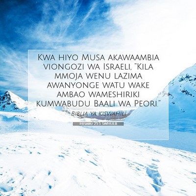 Picture 07 - Hesabu 25:5 SWHULB - Kwa hiyo Musa akawaambia viongozi wa Israeli, - Bible Verse Picture