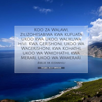 Picture 07 - Hesabu 26:57 SWHULB - Koo za Walawi, zilizohesabiwa kwa kufuata ukoo - Bible Verse Picture