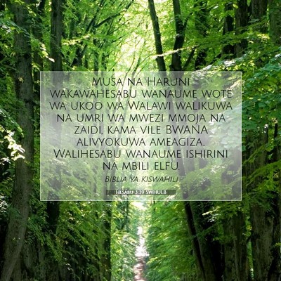 Picture 07 - Hesabu 3:39 SWHULB - Musa na Haruni wakawahesabu wanaume wote wa ukoo - Bible Verse Picture
