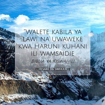 Picture 07 - Hesabu 3:6 SWHULB - “Walete kabila ya Lawi na uwaweke kwa Haruni - Bible Verse Picture