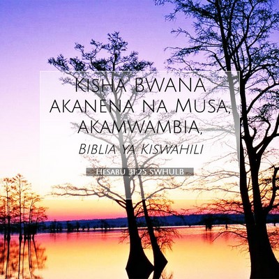 Picture 07 - Hesabu 31:25 SWHULB - Kisha BWANA akanena na Musa, - Bible Verse Picture