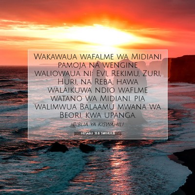 Picture 07 - Hesabu 31:8 SWHULB - Wakawaua wafalme wa Midiani pamoja na wengine - Bible Verse Picture