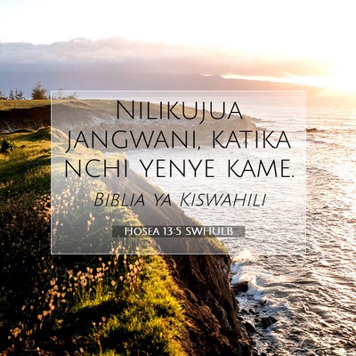 Picture 07 - Hosea 13:5 SWHULB - Nilikujua jangwani, katika nchi yenye - Bible Verse Picture