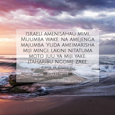Picture 07 - Hosea 8:14 SWHULB - Israeli amenisahau mimi, Muumba wake, na amejenga - Bible Verse Picture