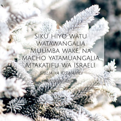 Picture 07 - Isaya 17:7 SWHULB - Siku hiyo watu watawangalia Muumba wake, na macho - Bible Verse Picture