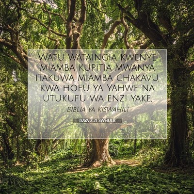 Picture 07 - Isaya 2:21 SWHULB - Watu wataingia kwenye miamba kupitia mwanya - Bible Verse Picture