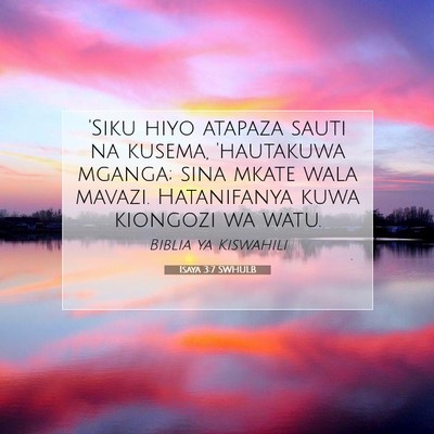 Picture 07 - Isaya 3:7 SWHULB - 'Siku hiyo atapaza sauti na kusema, 'hautakuwa - Bible Verse Picture