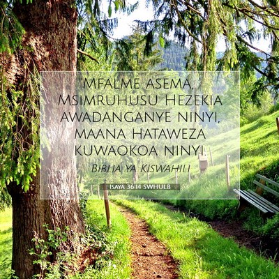 Picture 07 - Isaya 36:14 SWHULB - ''Mfalme asema, ' Msimruhusu Hezekia awadanganye - Bible Verse Picture