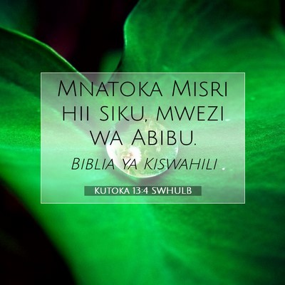 Picture 07 - Kutoka 13:4 SWHULB - Mnatoka Misri hii siku, mwezi wa - Bible Verse Picture