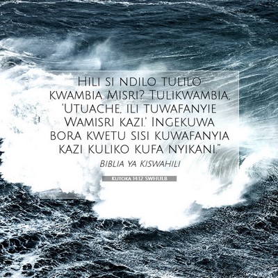 Picture 07 - Kutoka 14:12 SWHULB - Hili si ndilo tulilo kwambia Misri? Tulikwambia, - Bible Verse Picture