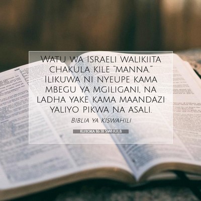 Picture 07 - Kutoka 16:31 SWHULB - Watu wa Israeli walikiita chakula kile - Bible Verse Picture