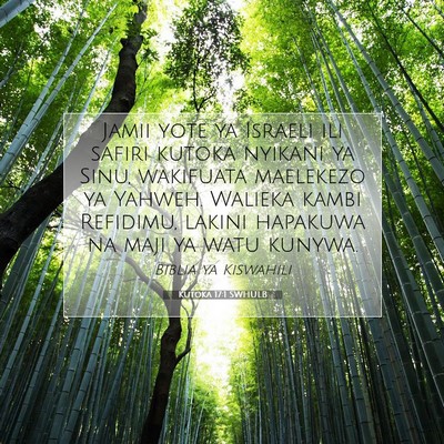 Picture 07 - Kutoka 17:1 SWHULB - Jamii yote ya Israeli ili safiri kutoka nyikani - Bible Verse Picture