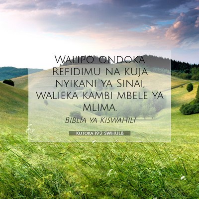 Picture 07 - Kutoka 19:2 SWHULB - Walipo ondoka Refidimu na kuja nyikani ya Sinai, - Bible Verse Picture