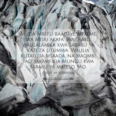 Picture 07 - Kutoka 2:23 SWHULB - Muda mrefu baadaye, mfalme wa Misri akafa. - Bible Verse Picture