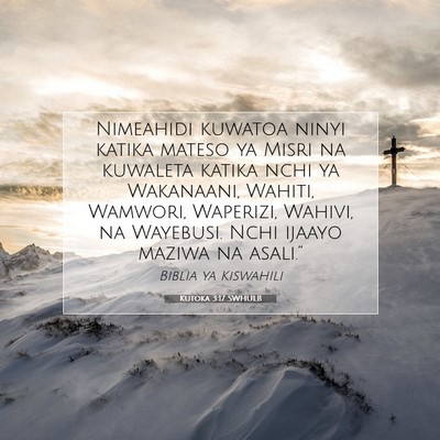 Picture 07 - Kutoka 3:17 SWHULB - Nimeahidi kuwatoa ninyi katika mateso ya Misri na - Bible Verse Picture