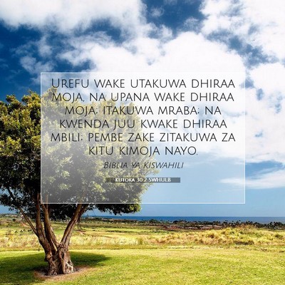 Picture 07 - Kutoka 30:2 SWHULB - Urefu wake utakuwa dhiraa moja, na upana wake - Bible Verse Picture