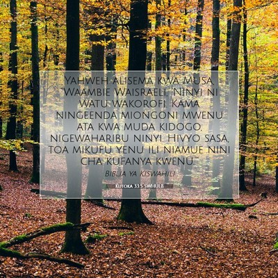 Picture 07 - Kutoka 33:5 SWHULB - Yahweh alisema kwa Musa, “Waambie Waisraeli, - Bible Verse Picture