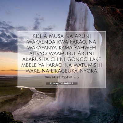 Picture 07 - Kutoka 7:10 SWHULB - Kisha Musa na Aruni wakaenda kwa Farao, na - Bible Verse Picture