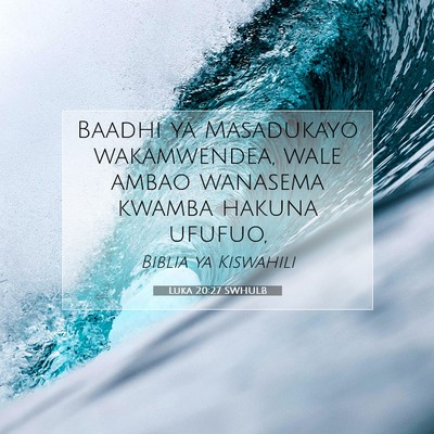 Picture 07 - Luka 20:27 SWHULB - Baadhi ya Masadukayo wakamwendea, wale ambao - Bible Verse Picture