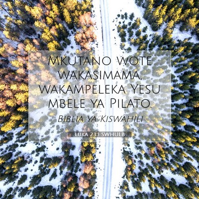 Picture 07 - Luka 23:1 SWHULB - Mkutano wote wakasimama, wakampeleka Yesu mbele - Bible Verse Picture