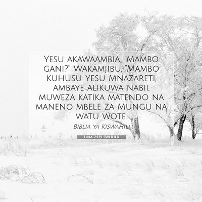 Picture 07 - Luka 24:19 SWHULB - Yesu akawaambia, “Mambo gani?” Wakamjibu, - Bible Verse Picture