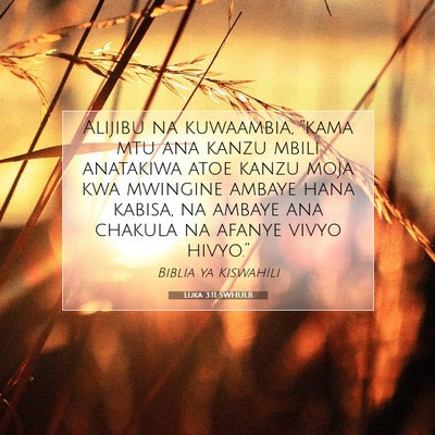 Picture 07 - Luka 3:11 SWHULB - Alijibu na kuwaambia, “kama mtu ana kanzu mbili - Bible Verse Picture