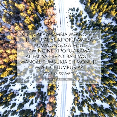Picture 07 - Luka 6:39 SWHULB - Kisha akawaambia mfano pia. “Je mtu aliye - Bible Verse Picture