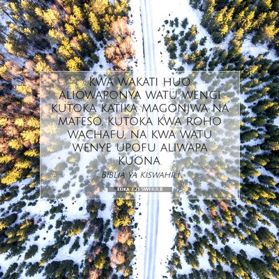 Picture 07 - Luka 7:21 SWHULB - kwa wakati huo aliowaponya watu wengi kutoka - Bible Verse Picture
