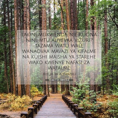 Picture 07 - Luka 7:25 SWHULB - lakini mlikwenda nje kuona nini, mtu aliyevaa - Bible Verse Picture