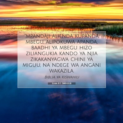 Picture 07 - Luka 8:5 SWHULB - “mpandaji alienda kupanda mbegu, alipokuwa - Bible Verse Picture