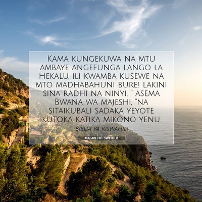 Picture 07 - Malaki 1:10 SWHULB - Kama kungekuwa na mtu ambaye angefunga lango la - Bible Verse Picture