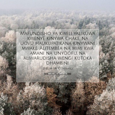 Picture 07 - Malaki 2:6 SWHULB - Mafundisho ya kweli yalikuwa kwenye kinywa chake, - Bible Verse Picture