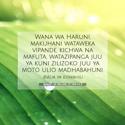 Picture 07 - Mambo ya Walawi 1:8 SWHULB - Wana wa Haruni, makuhani wataweka vipande, kichwa - Bible Verse Picture