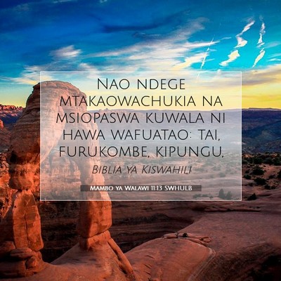 Picture 07 - Mambo ya Walawi 11:13 SWHULB - Nao ndege mtakaowachukia na msiopaswa kuwala ni - Bible Verse Picture
