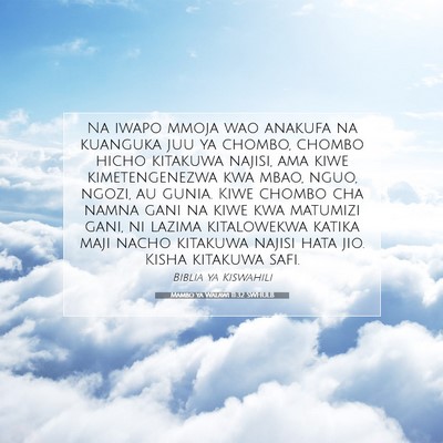 Picture 07 - Mambo ya Walawi 11:32 SWHULB - Na iwapo mmoja wao anakufa na kuanguka juu ya - Bible Verse Picture