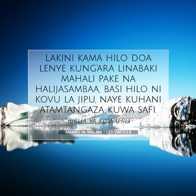 Picture 07 - Mambo ya Walawi 13:23 SWHULB - Lakini kama hilo doa lenye kung'ara linabaki - Bible Verse Picture