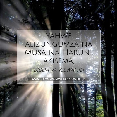 Picture 07 - Mambo ya Walawi 14:33 SWHULB - Yahwe alizungumza na Musa na Haruni, - Bible Verse Picture